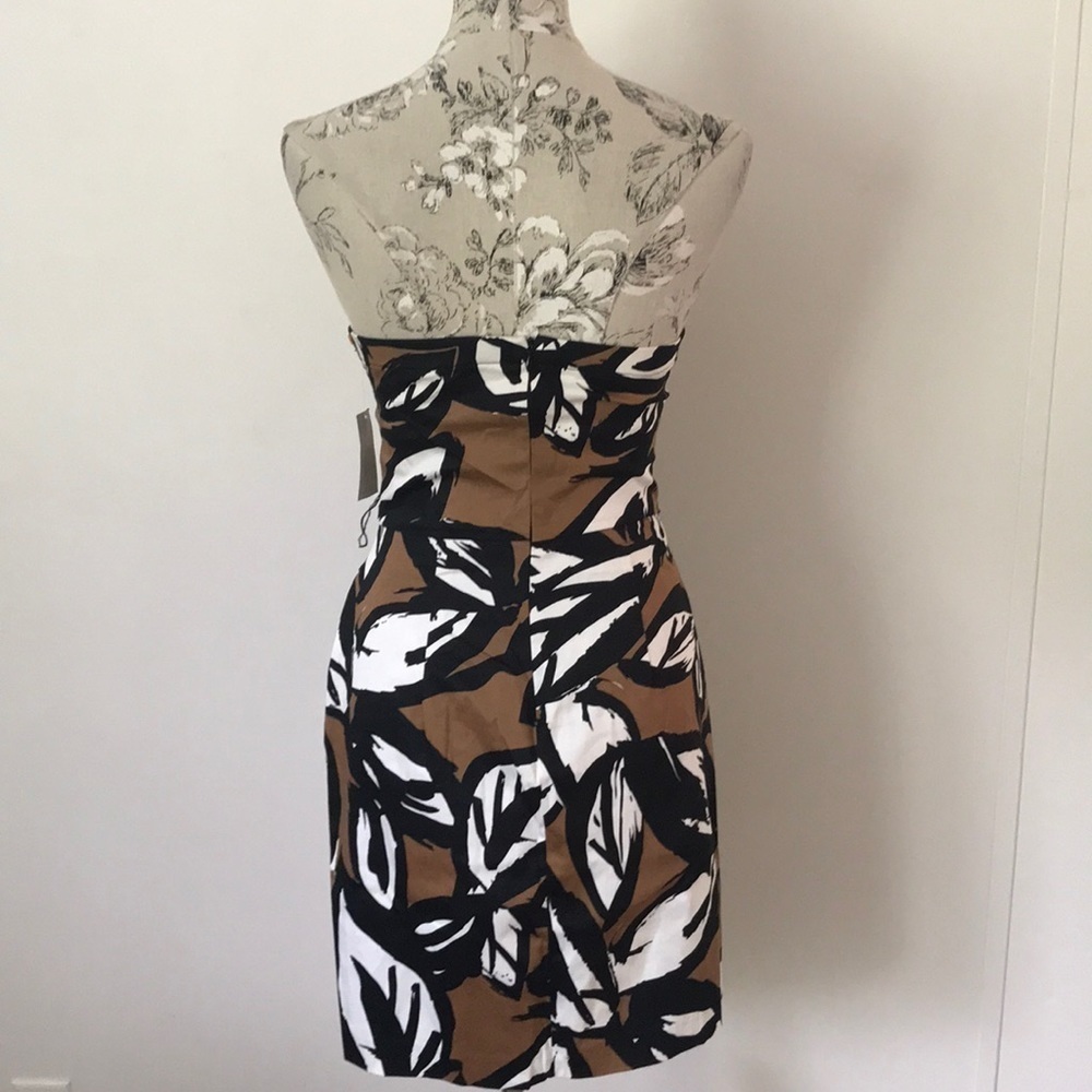 𝅺NEW B. Smart Black/Brown Strapless Dress 8 - Picture 3 of 5